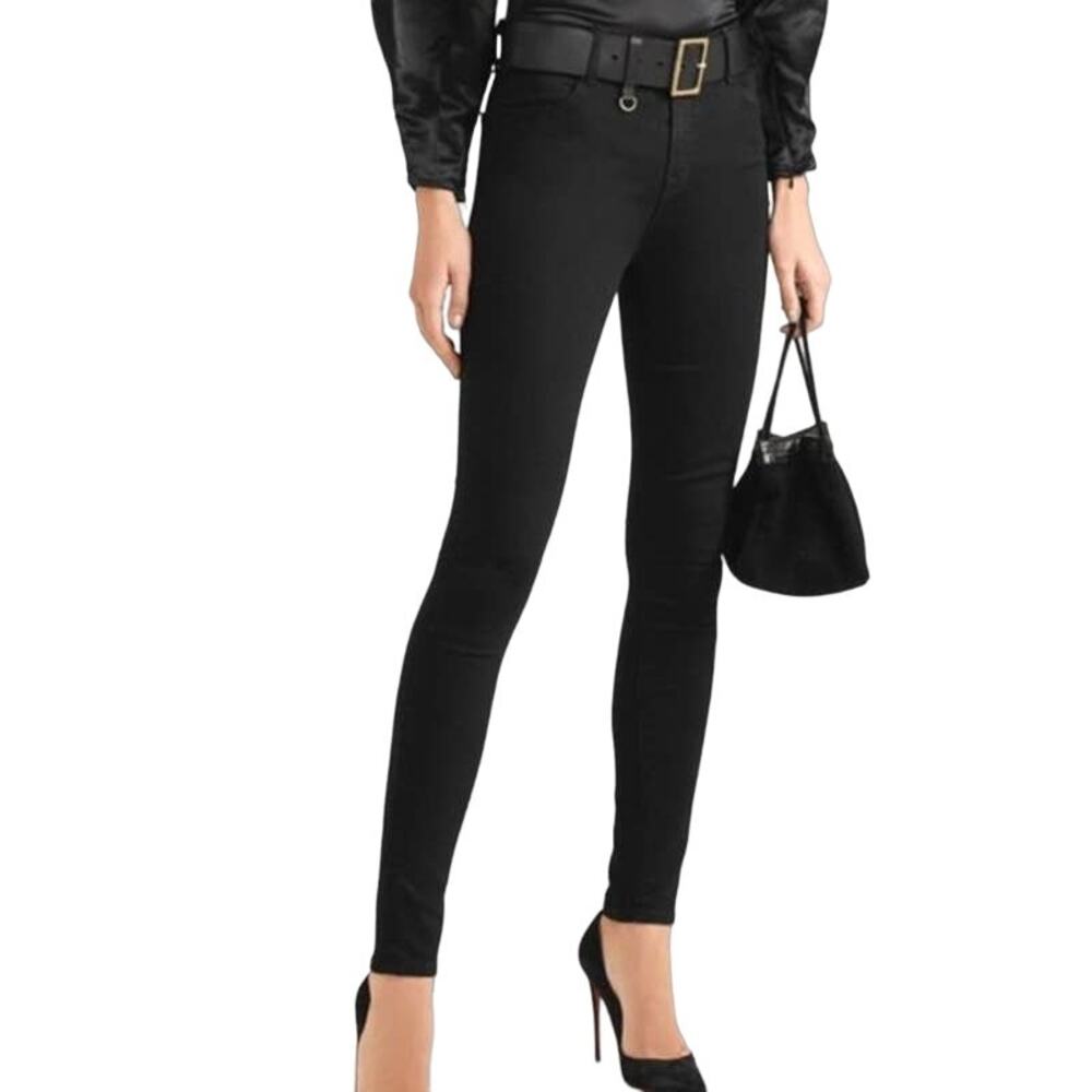 J Brand Maria High-Rise Skinny Jeans In Hewson Black Comfort Stretch Size 26